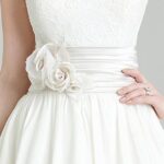 Satin belt with flowers for wedding dresses and online wedding accessories ceremony