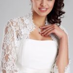 Coprispalle da sposa in pizzo online con maniche tre quarti