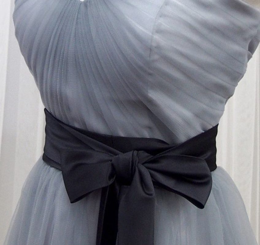 Fajín negro para vestidos de boda y ceremonia satèn con lazo disponible en varios colores - Sposamore