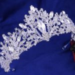 Tiara Diadem for the bride in silver with teardrop rhinestones for a perfect princess look