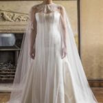 High neck lace tulle shawl perfect for a church wedding, suitable for a wedding or ceremony dress