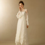Organza straight-cut wedding dress with sweetheart neckline