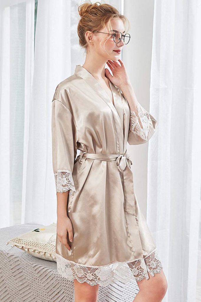 Vestaglia Sposa Amazon Kimono Sposa Pizzo Vestaglia Kimono Raso