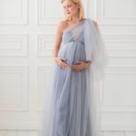 Vestidos premamá ceremonia prenatal para invitadas de boda en tul con tirantes para atar nueva colección 2021