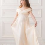 Vestidos elegantes para embarazadas de 7 meses confeccionado en chifòn con tirantes caídos para la venta en internet precio barato