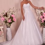Vestidos de novia Foggia, Vestido de novia clàsico hecho a la medida de corte A con busto drapeado de escote corazón