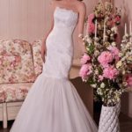 Vestidos de novia Siracusa, vestidos de novia dual dress estilo sirena con escote recto realizados en satèn, tul y encaje