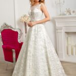 Bogotá - Vestido de novia de tendencia 2021 muy tradicional confeccionado íntegramente en encaje con forro de satèn para bodas de otoño a bajo precio