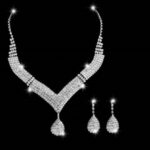 Necklace and earrings bridal costume jewelry with points of light online sale silver color.