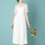 Wedding dress pants 2021 with pockets made in chiffon with lace transparencies at a very cheap price