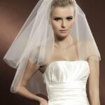 Short two-layer wedding veil perfect for civil weddings low cost online shop sale