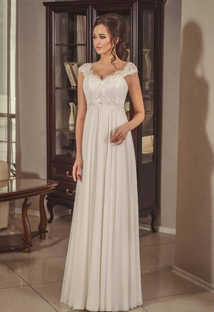 Abito da sposa rito civile seconde nozze collezione 2021 stile impero