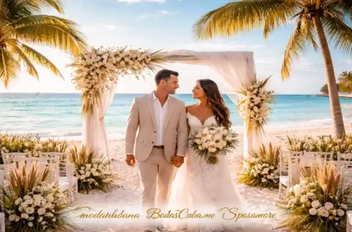 Casarse en La Habana: pareja de recién casados celebrando su boda en Cuba al atardecer, matrimonio legal entre extranjero y cubana organizado en La Habana.