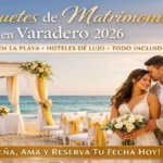 Paquetes de matrimonio en Varadero con boda en la playa, ceremonia romántica frente al mar y decoración elegante todo incluido para 2026